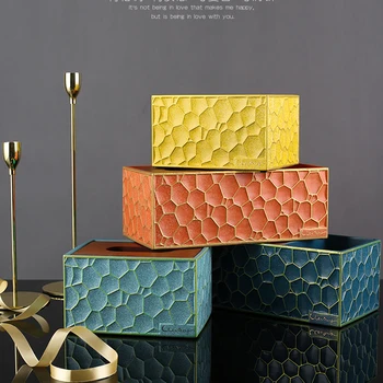 

Beautiful abstract geometric living room decorative tissue box Fashion art multi-functional storage box