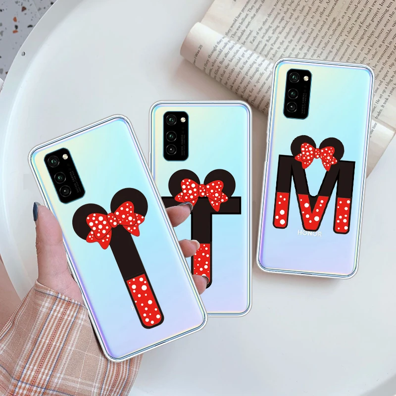 Мягкий силиконовый чехол для телефона Huawei Honor 8S 10 Lite 8X 9X 9 V20 20 Pro Luxury Letter A J B C D с