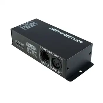 

Dmx 512 Digital Display Decoder,Dimming Driver Dmx512 Controller For Led Rgbw Tape Strip Light Rj45 Connection Dc12-24V 20A (4 C