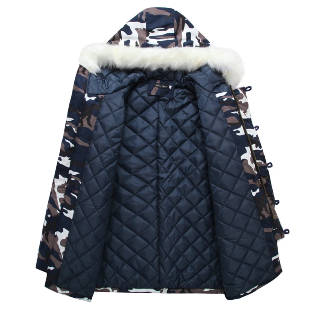Men Winter Jacket Large Size Thick Warm Male Coat Camouflage Overcoat Zipper Cotton Parka Casual High Quality