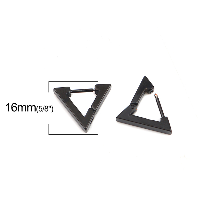 Box 304 Stainless Steel Geometric Hoop Earrings For Women Men Accessories Multicolor Black Rose Gold Loops,1 Pair