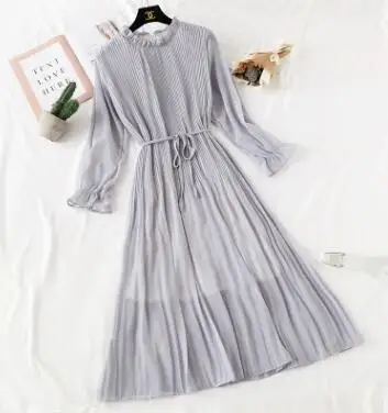 Белый Vintage Chiffon Floral Midi Dress Plus Size Maxi Boho Dresses Elegant Women Party Seven-quarter sleeve Dress Vestido QV749 - Цвет: Белый