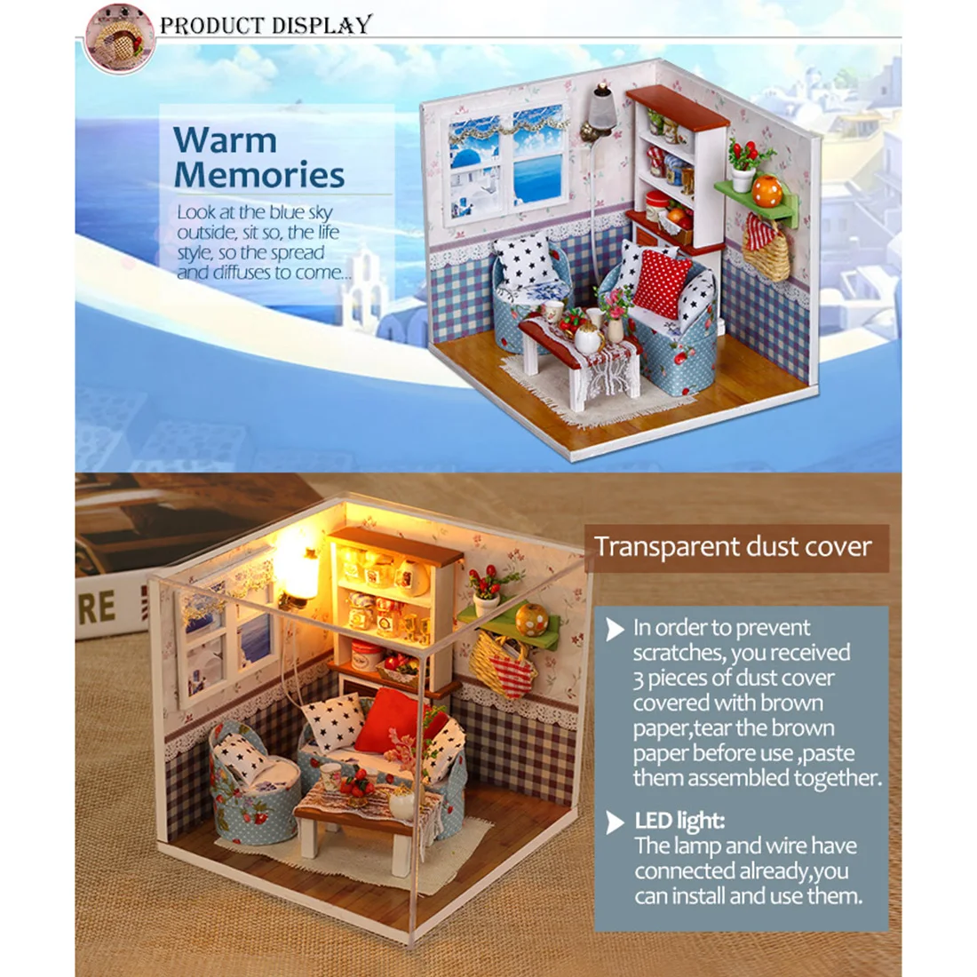 DIY креативный ручной работы Тема деревянная кабина сборки модель здания игрушка набор-теплые воспоминания