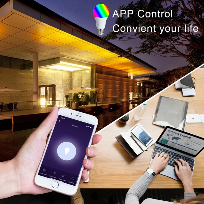 ACCKIP AC220V E27 светодиодный светильник RGB 9 Вт Wi Fi управление через приложение умная