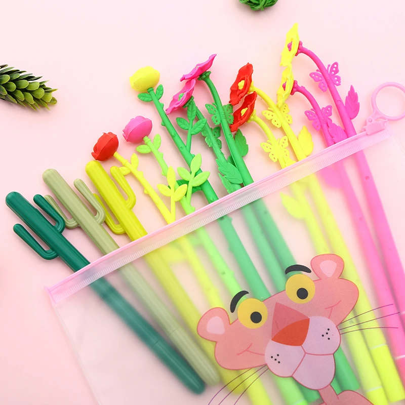 12 шт./компл.; красивый комплект одежды гелевая ручка Kawaii Унесенные призраками с изображением черного кота, офисные школьные Чехол для мобильного телефона в стиле "Bts аксессуар стационарный вещь Материал Карандаш Чехол сумка - Цвет: 15
