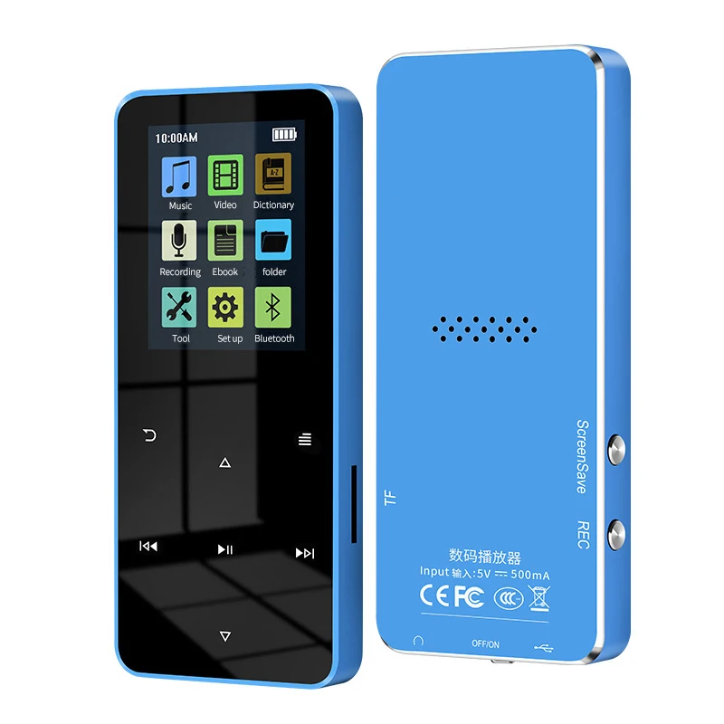 MP3 Player Bluetooth-compatible Mp4 Music Player Portable MP4 Media Slim With 1.8 Inch Touch Keys Fm Radio Video Hifi MP 4 32GB 