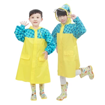 

Thick Kids Outdoor Cartoon Raincoat Hooded Travel Raincoat Lightweight Waterproof Kurtka Przeciwdeszczowa Kids Rain Gear MM60YY