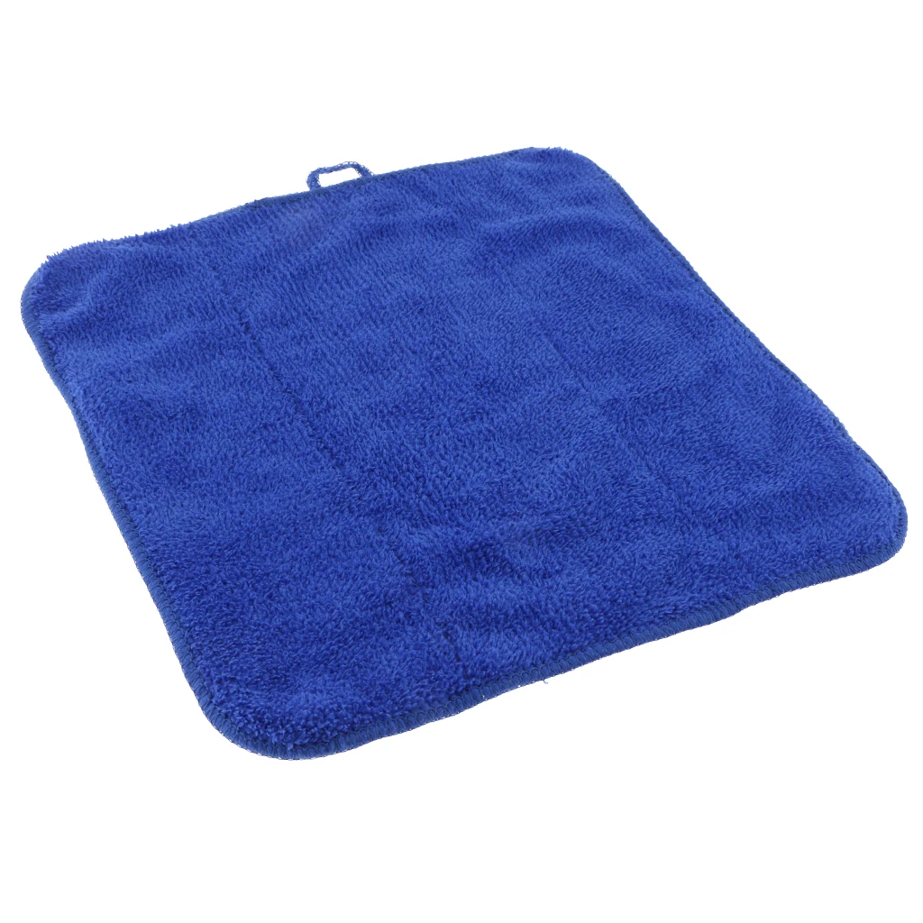 Soft Coral Fleece Towel Kitchen Wash Auto Car Home Cleaning Washable Cloth Blue 29.5 x 29cm