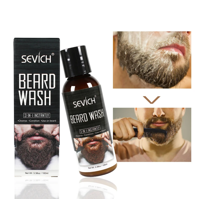 

Sevich 100ml Beard Wash for Men Beard Shampoo Mustache Wash Moisturizing Smoothing Gentlemen Beard Care