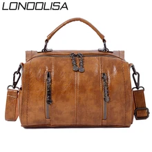 Роскошные кожаные сумки из масляной кожи, женские дизайнерские сумки с двойной молнией, повседневная сумка-тоут, женские ручные сумки для женщин