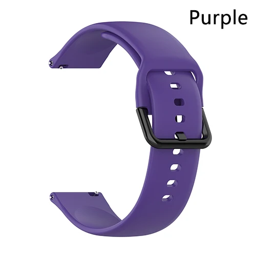 Силиконовый ремешок для Amazfit GTS GTR 42 мм vivoactive 3 Аксессуары для умных часов Замена 20 мм регулируемый браслет ремешок браслет - Цвет: Purple
