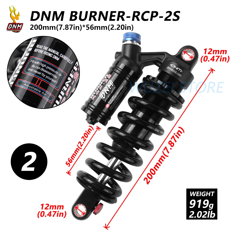 DNM RCP2S горный велосипед mtb Горные DH задние удары 190 мм 200 м 220 мм 240 мм 550 фунтов тип модели - Цвет: 200-56mm