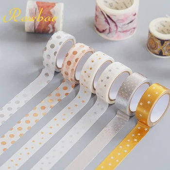 

ROWBOE cute stationery small fresh art hand account tape handbook laser lace sticker diary stickers hot stamping and paper tape