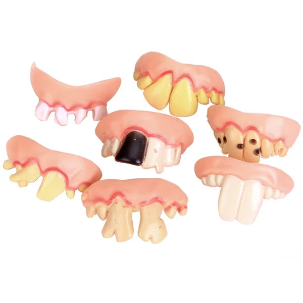 Hot Sale 5Pcs Funny Gift Costume Party Ugly Gag Fake Teeth FunnyFreaky Front Teeth Comfortable Wearing Party Game Accessory