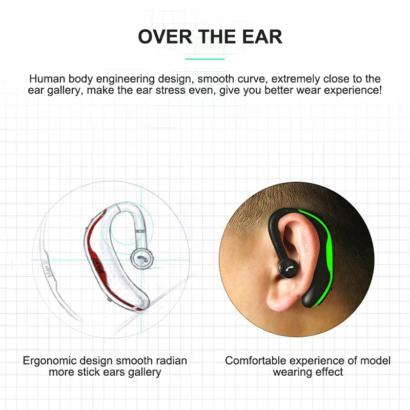 Bluetooth наушники Vogue Бизнес голосовое напоминание Водонепроницаемая гарнитура F600 беспроводной дисплей питания Hands-Free HD Mic TWS наушник