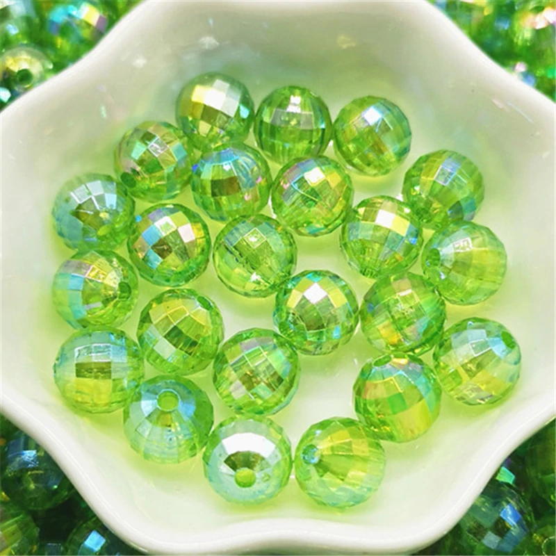 Acrylic Beads 6/8 10mm Transparent Electroplated AB Color