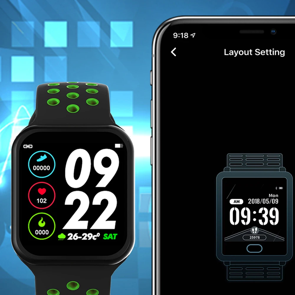 Sports Watches Men Women Smartwatch Waterproof Smart Watch Full Screen Blood Pressure Blood Oxygen Fitness Tracker VS B57 IWO 8