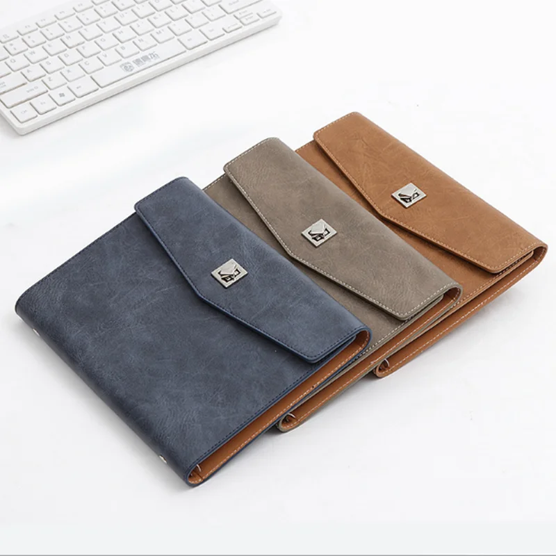 

School Stationery High-grade Marbling Leather Metal buckle Business Paper Notebook Notepad Office Supplies