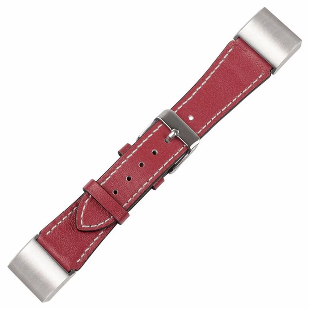 Сменный ремешок для браслета FitBit Charge 2 кожаный поясок браслет ремешок для Charge 2 с металлическим нержавеющей стальной адаптер