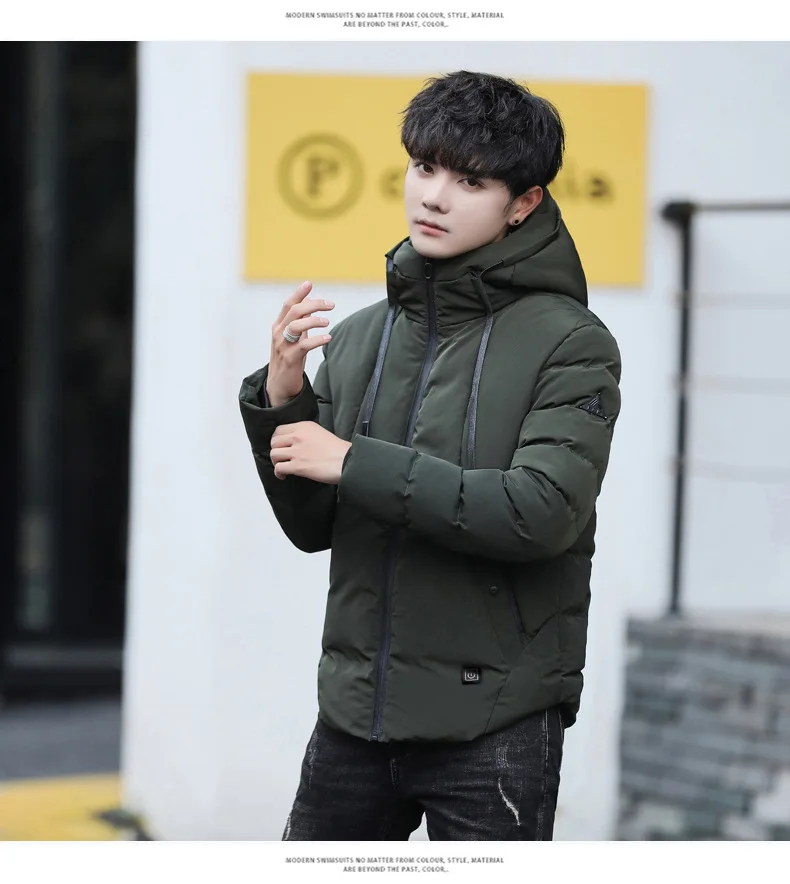 Зимнее Новое улучшенное хлопковое пальто с капюшоном и электрическим подогревом, пуховая куртка с хлопковой подкладкой