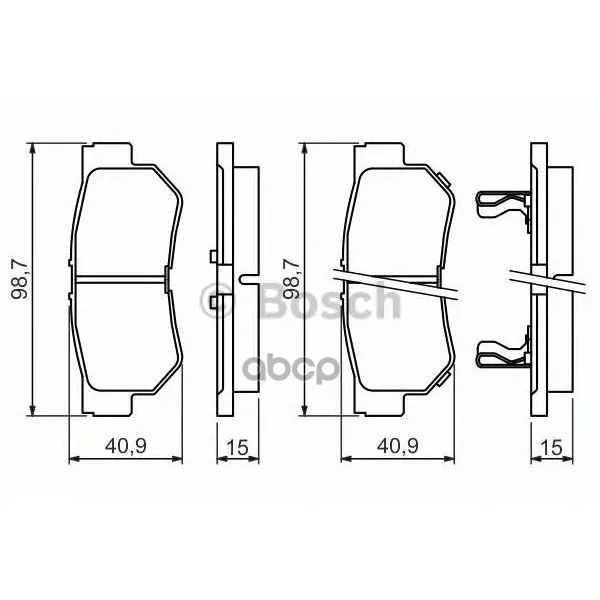 Колодки Тормозные Дисковые Hyundai Getz/Matrix/Santa Fe/Sonata/Tucson/Kia Sportage Задние Bosch арт. 0986494417