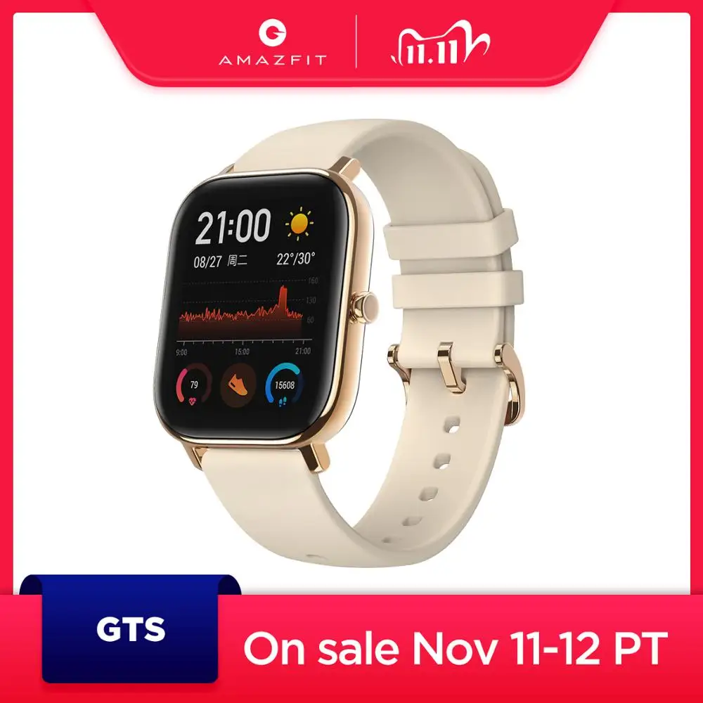 

Global Version Amazfit GTS Smart Watch 5ATM Waterproof Swimming Smartwatch NEW 14 Days Battery Editable Widgets for Android