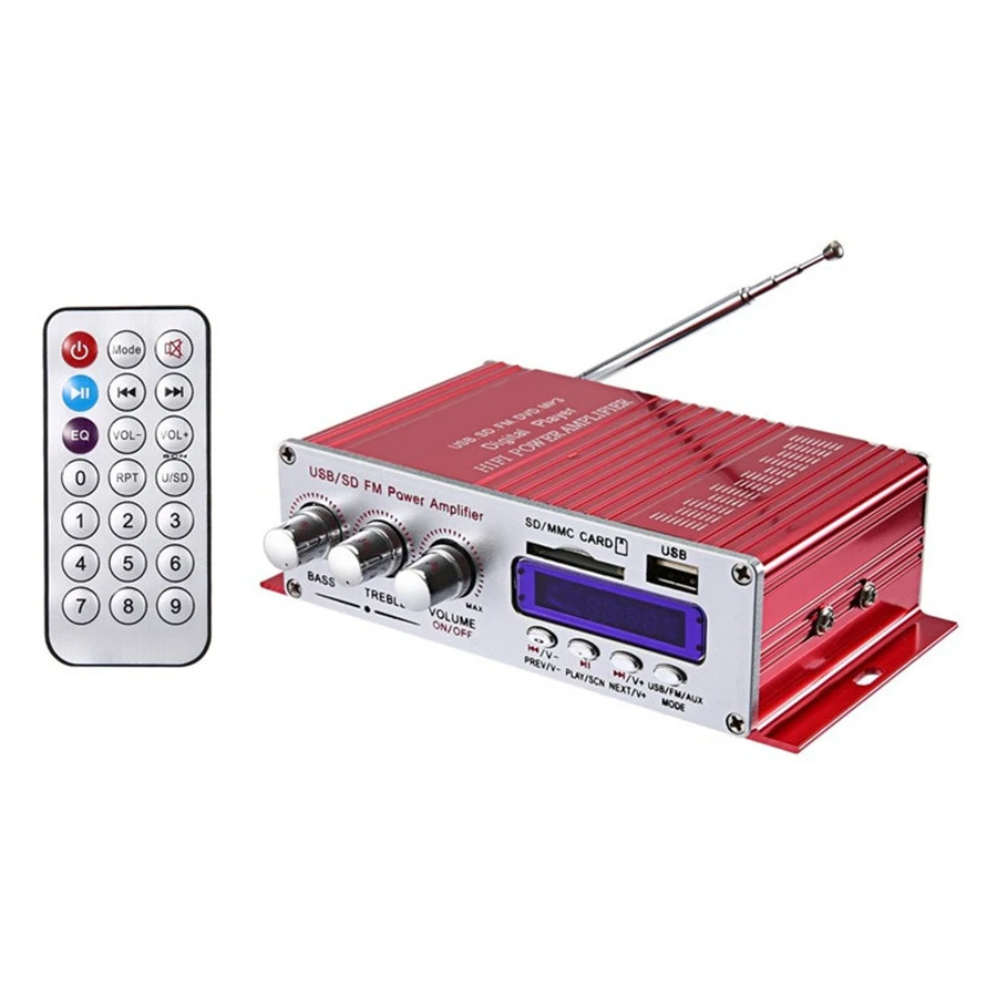 Автомобильный стереоусилитель усилитель мощности mp3 динамик с Fm ЖК дисплеем для