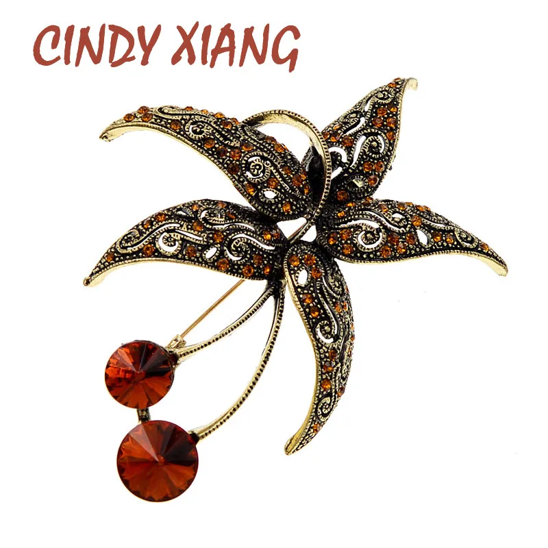 Женские винтажные Броши CINDY XIANG большая брошь из сплава в виде цветка 2