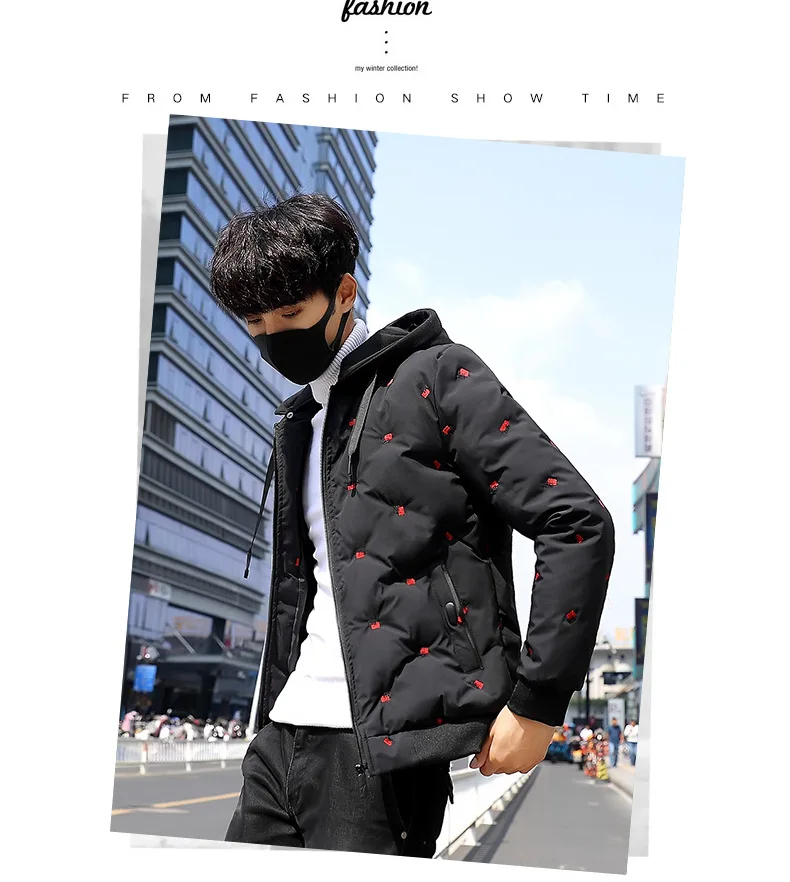 Men Winter New Style Cotton Overcoat Casual Trend Korean-style Winter Handsome Slim Fit Short Cotton Coat Men'S Wear