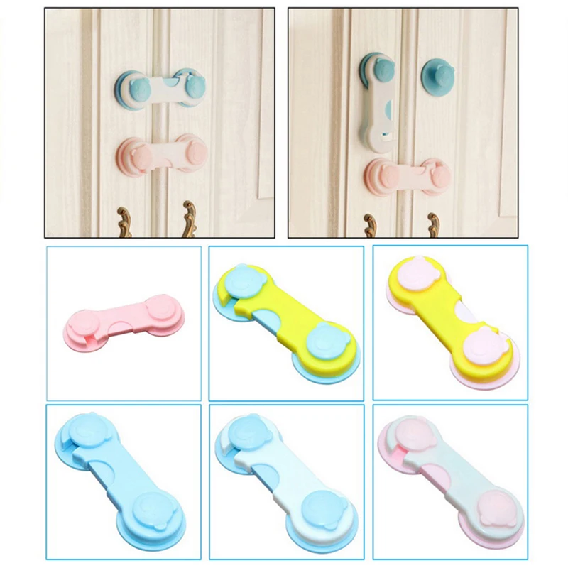 5pc Plastic Cabinet Lock Safety Baby Protection From Children Safe Locks For Refrigerators Baby Security Drawer Latches