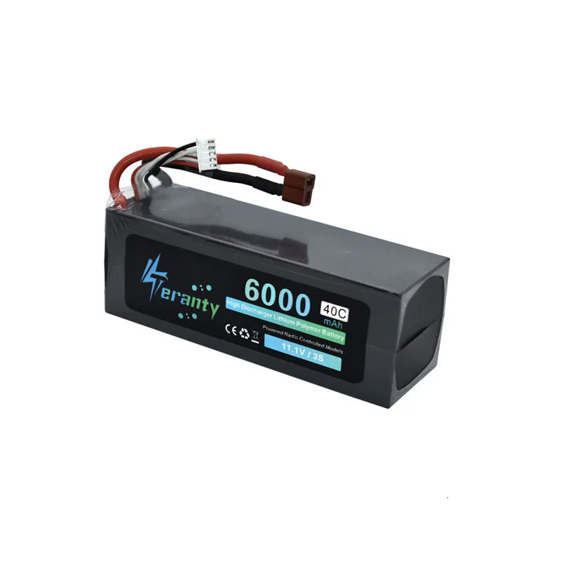 Teranty power 11,1 v 6000maH 40C Lipo аккумулятор для радиоуправляемого дрона, лодки, квадрокоптера, запасные части 3s 5200mah 11,1 v батареи T/XT60 разъем
