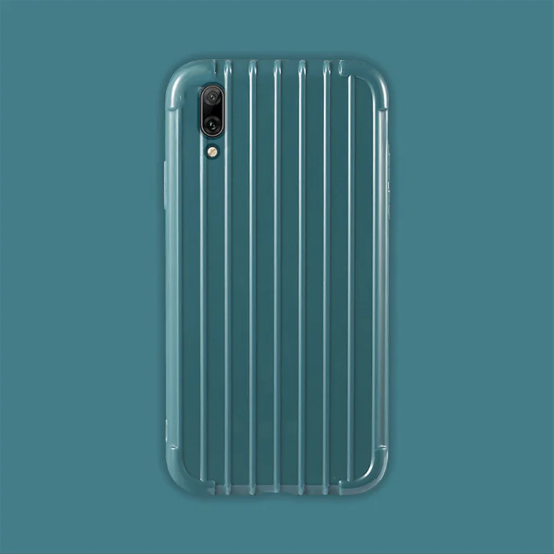 Роскошный багажный чехол для huawei Y7 Pro, модный милый чехол для костюма, чехол для багажника из ТПУ, силиконовая задняя крышка для huawei y7 pro, защитный чехол