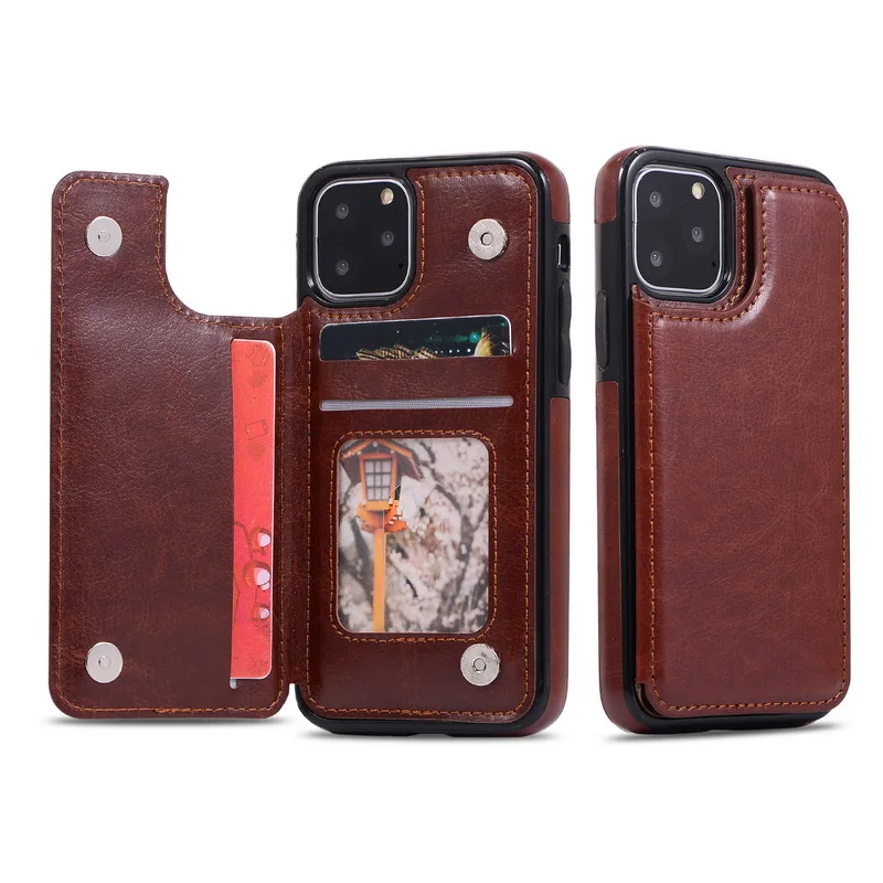 Чехол YISHANGOU для iPhone 11, XR, XS, MAX, 5S, 6s, 7, 8 Plus, из искусственной кожи, флип-кошелек, держатель для фото, чехол для samsung S8, S9, S10, для huawei - Цвет: Brown