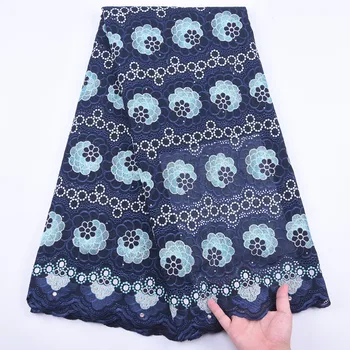 

Navy Blue African Lace Fabric 2020 High Quality Elegant Lace Nigerian Wedding Dress Lace Fabric Swiss Voile Lace Material 5Yards