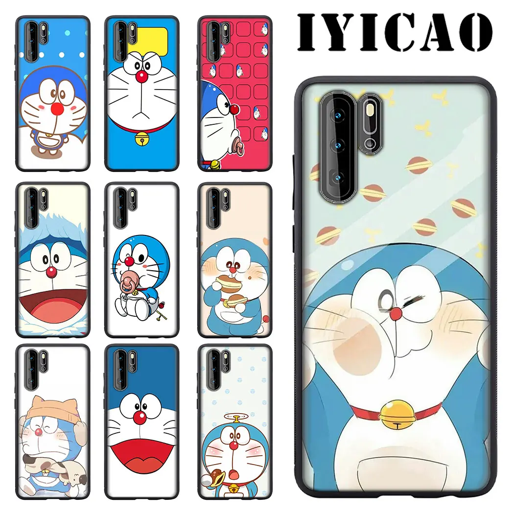 IYICAO Doraemon Cartoon Soft for Huawei Y5 Y6 Y7 Y9 Prime Mate 10 20 30 Pro Lite Nova 2i 2 3 3i 4 Cover |