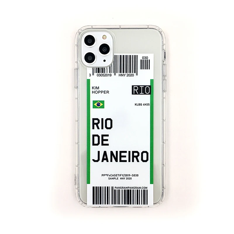 Rio de Janeiro Модный чехол для телефона с воздушными билетами для iPhone 11 Pro Max 7 8 Plus X XS XR XSMax 6 6s самолет Дубай Рим Нью-Йорк Гонконг - Цвет: Rio de Janeiro