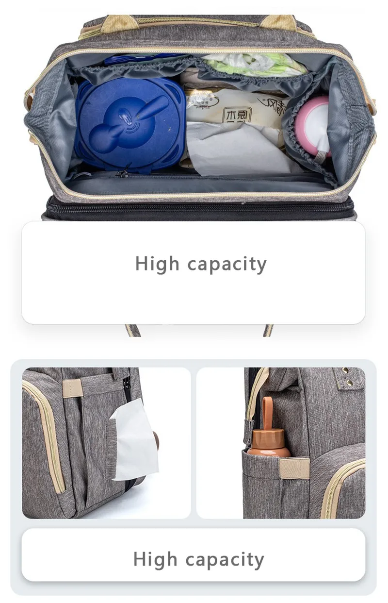 MOTOHOOD Mother Diaper Bags For Mom Multifunctional Nappy Bag Bed Backpack For Women Waterproof Mother Bag Baby Bags (15)