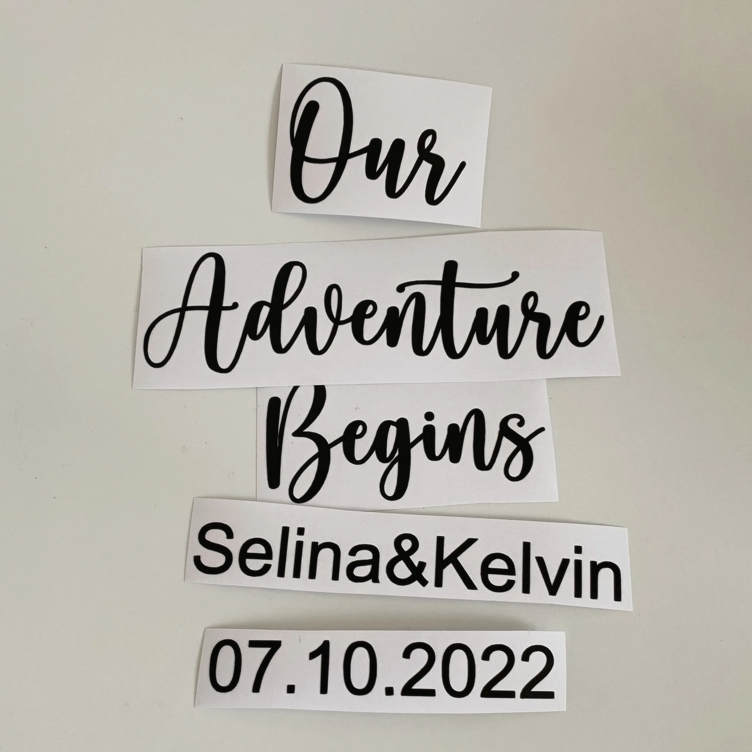 Pesonalised Our Adventure Begins Wedding Guestbook Globe Vinyl decals Lettering Guests Sign Globe Stickers（Without Globe)