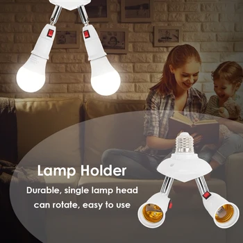 

2/5-heads PC Practical E27 Lamp Holder Adjustable Rotatable Adapter Converter LED Light Bulb Socket Lamps White Bases