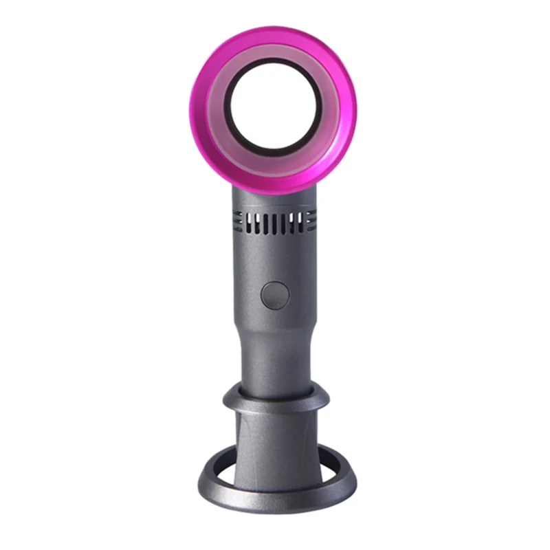 

Usb Rechargeable Detachable Base Portable Fan Three Gears Mini Handheld Leafless Fan Desktop/Desktop Air Cooler With Led Ligth D