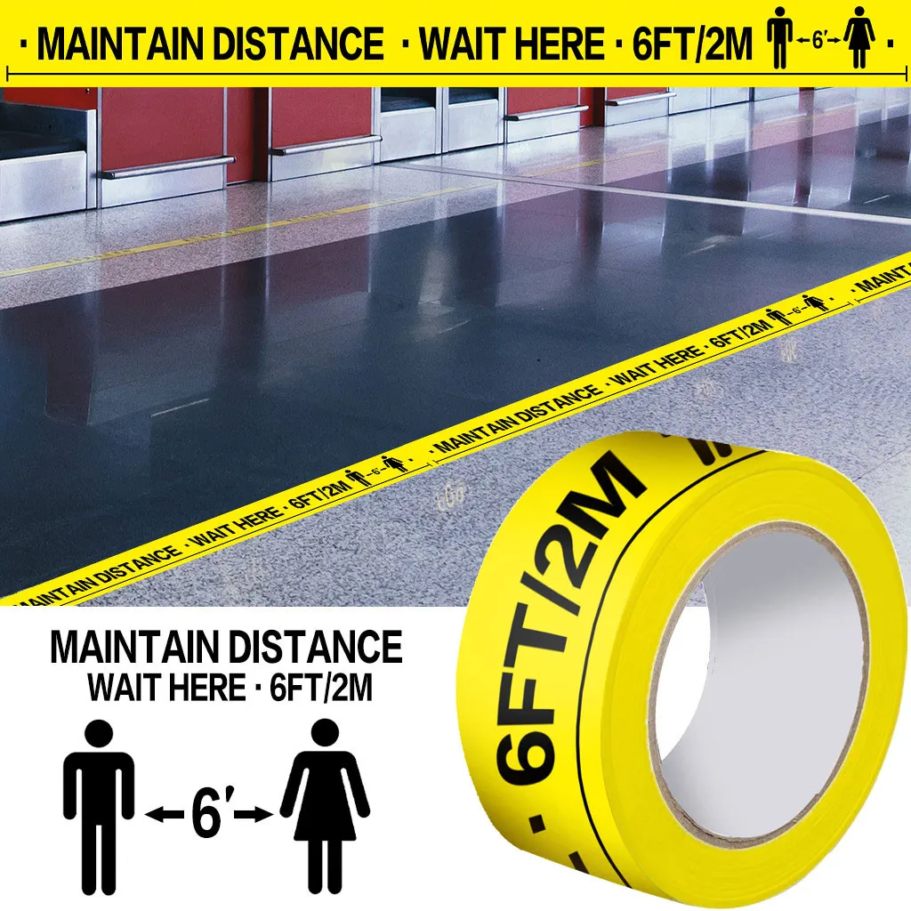 

33M length 50mm width Safety Tape 2m Metre Apart Social Safe Distancing Floor Tape