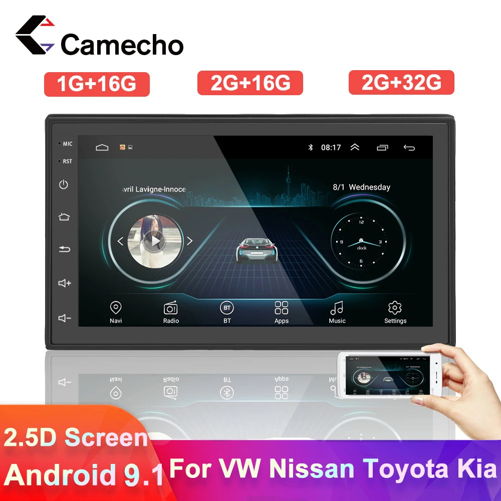 Camecho Android 8.1 Car Radio GPS Navigation Multimedia Player