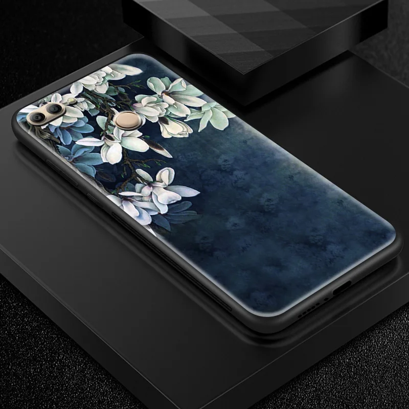 W162 Для huawei P20 P30Lite Plus Honor 6X дизайн Цветочный закаленное стекло чехол Nova3i P Smart+ Pro Y6 Y7 Prime Y9 Pro сумка - Цвет: W162