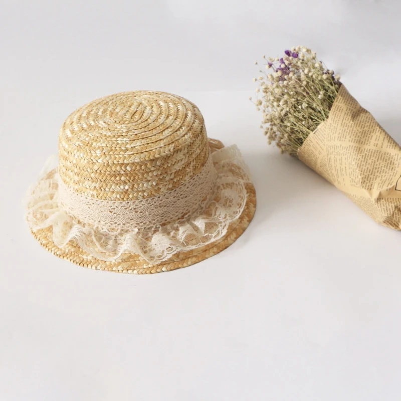 Летние соломенные шляпы Fedoras, модные пляжные большие шляпы с кружевным бантом, кепка s и литературная индивидуальность студенческой кепки