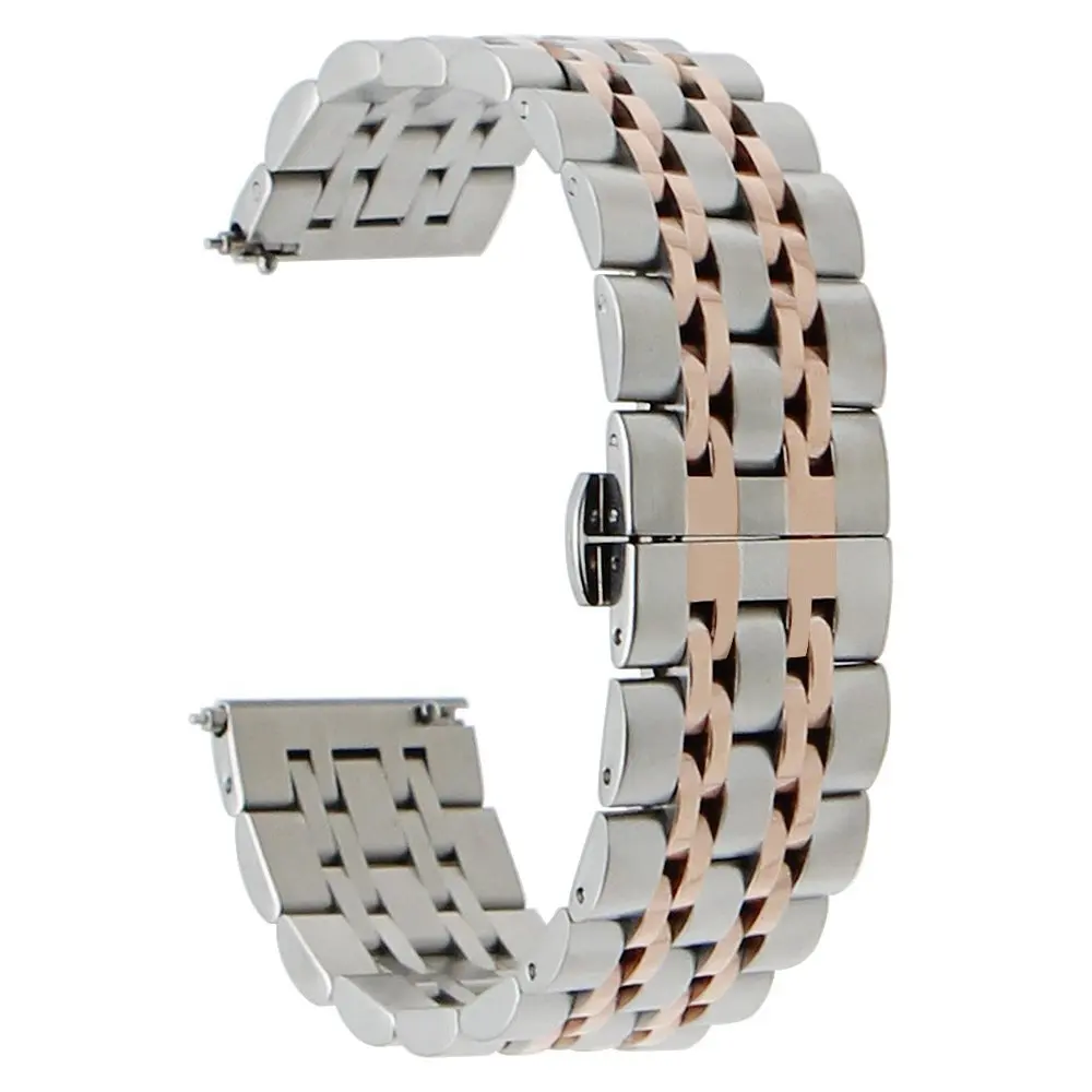 Ремешок из нержавеющей стали для samsung galaxy watch 46 мм/gear S3 Frontier/Classic R760/R770 Huami band bracelet watch band - Цвет ремешка: Silver rose gold