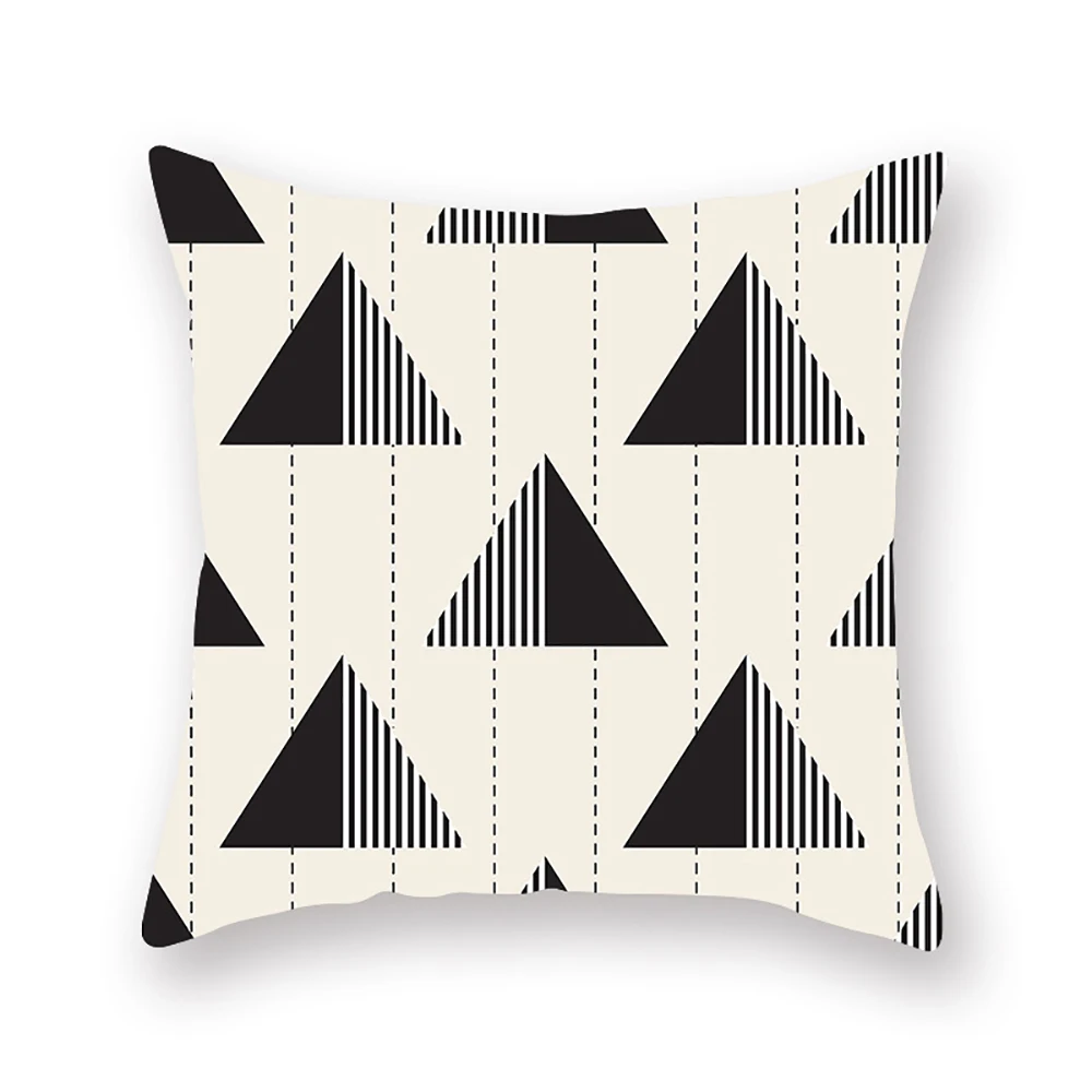 Lychee Black and White Cushion Cover Printed Sofa Decorative Cushion Case Home Sofa Throw Pillow Case - Цвет: 6