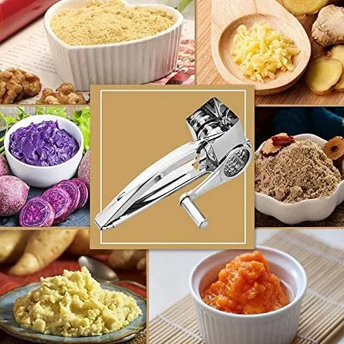 Manual Vegetable Fruit Mandoline Slicer Cheese Grater with 3Blades Fruit Cutter Nut Shredder Rotary Drum Chopper Kitchen Cozinha