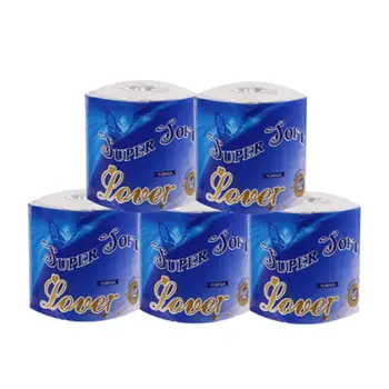 

5/10 Rolls 3 Ply Thickened Soft Toilet Paper Bath Tissue for Household Bathroom skin-friendly. the water absorption is stronger