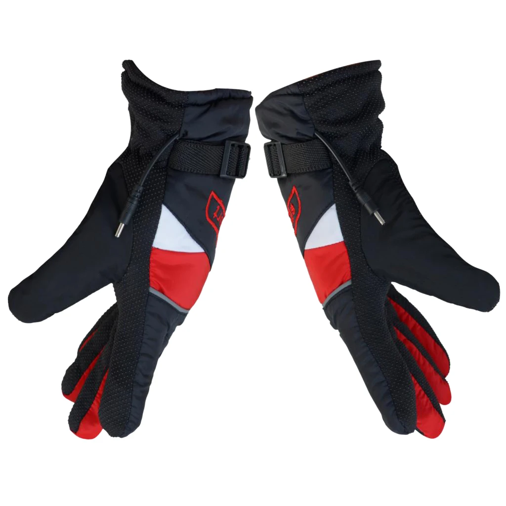 12V мотоцикл, скутер, велосипед для верховой езды зимние с подогревом перчатки черный, красный