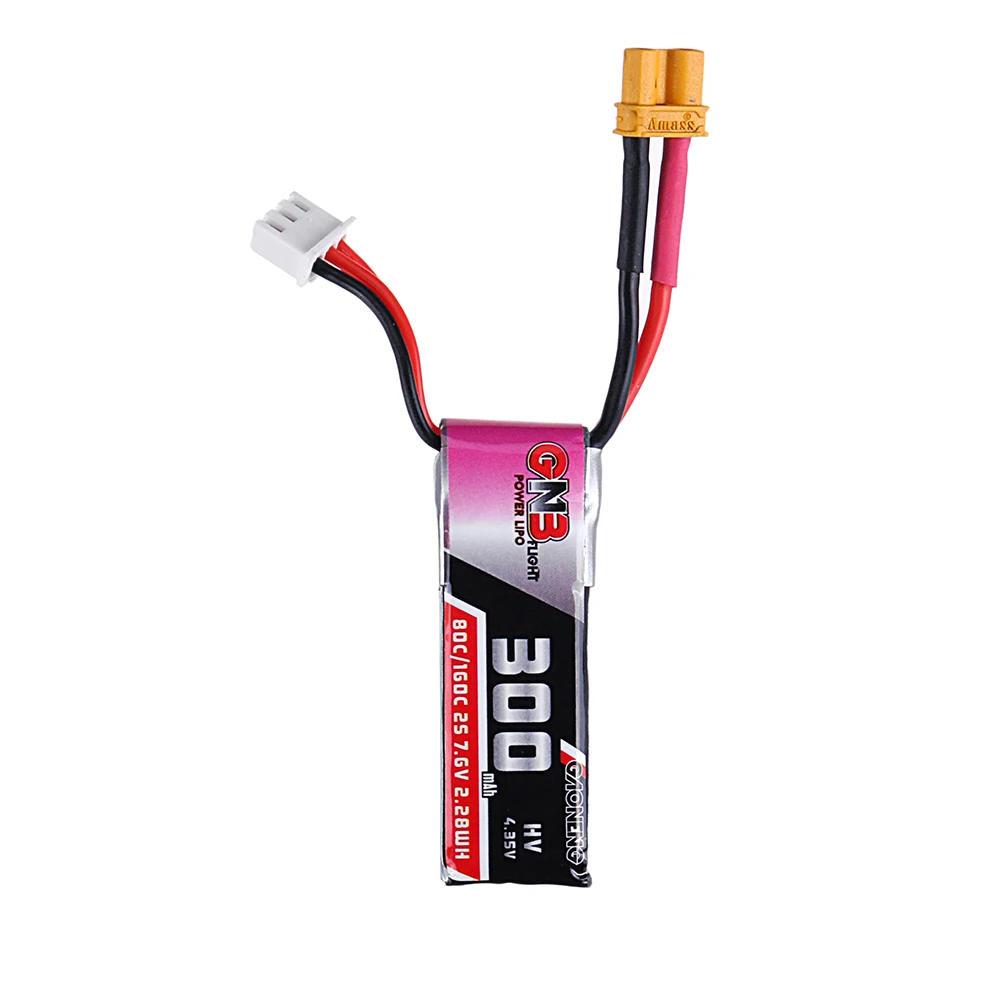 2/4 шт Gaoneng 7,6 V 300mAh 80C/160C 2S HV 4,35 V XT30 Lipo аккумулятор для Micro RC FPV Racing Cine Whoop BetaFPV Drone Quadcoper